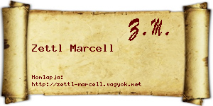 Zettl Marcell névjegykártya